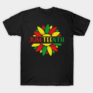 Juneteenth Accentors Sunflower African American Black Pride T-Shirt